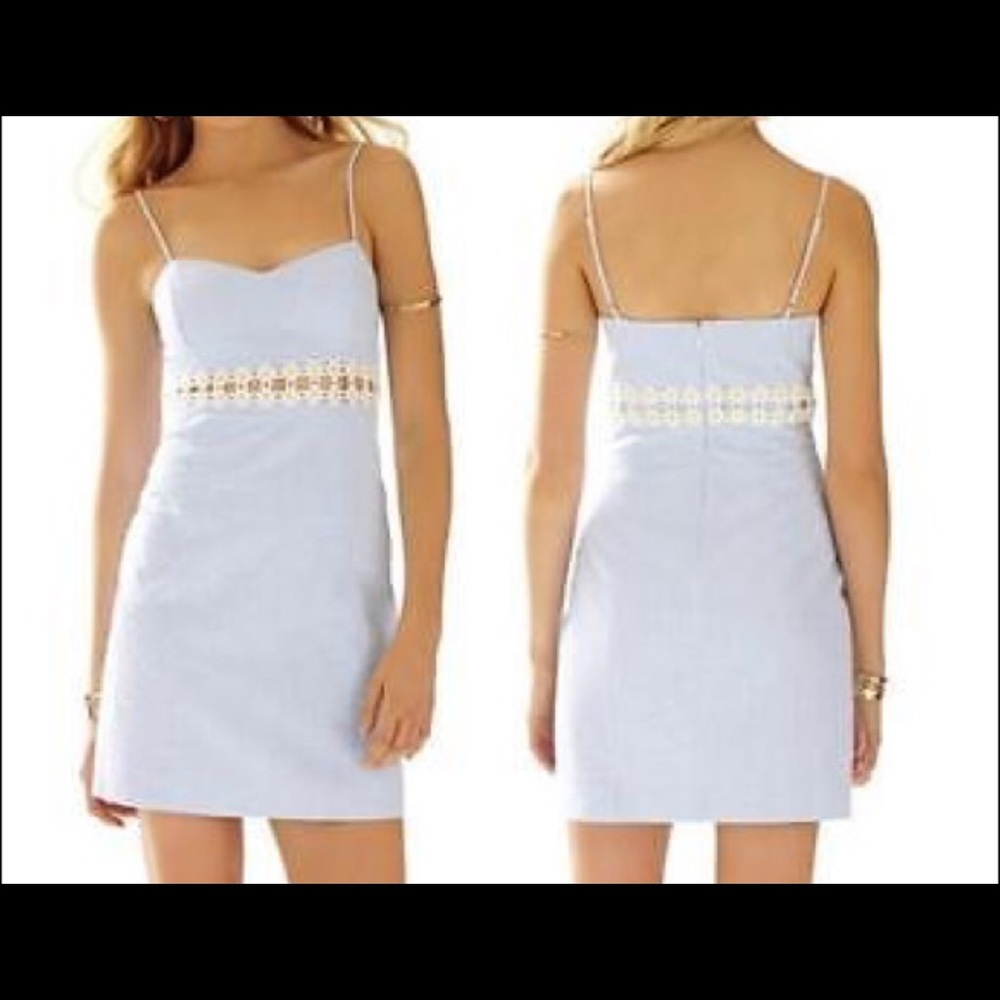 Lilly Sheena Lace Detail Seersucker Dress